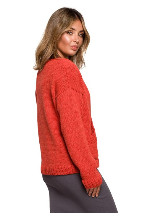 Sweter Kardigan Model BK074 Orange - BE Knit - S/M Sweter Kardigan Model BK074 Orange - BE Knit - S/M