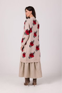 Sweter Kardigan Model BK102 Beige - BE Knit - uniwersalny