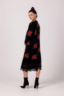 Sweter Kardigan Model BK102 Black - BE Knit - uniwersalny Sweter Kardigan Model BK102 Black - BE Knit - uniwersalny
