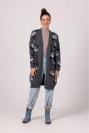 Sweter Kardigan Model BK102 Grafit - BE Knit - uniwersalny Sweter Kardigan Model BK102 Grafit - BE Knit - uniwersalny