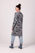 Sweter Kardigan Model BK102 Popiel - BE Knit - uniwersalny Sweter Kardigan Model BK102 Popiel - BE Knit - uniwersalny