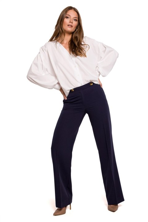 Spodnie Damskie Model K114 Navy - Makover - L Spodnie Damskie Model K114 Navy - Makover - L