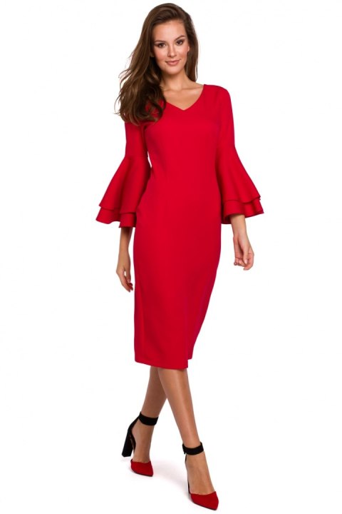 Sukienka Model K002 Red - Makover - XL Sukienka Model K002 Red - Makover - XL