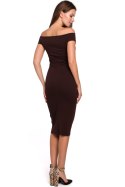 Sukienka Model K001 Brown - Makover - M Sukienka Model K001 Brown - Makover - M