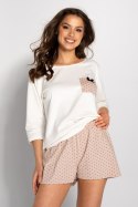 Piżama Damska Model Ella Ecru/Powder Pink - Momenti Per Me - S Piżama Damska Model Ella Ecru/Powder Pink - Momenti Per Me - S