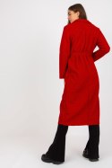 Płaszcz Damski Model TW-PL-BI-5220.63 Dark Red - Och Bella - uniwersalny Płaszcz Damski Model TW-PL-BI-5220.63 Dark Red - Och Bella - uniwersalny