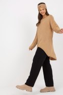Sweter Damski Model TW-SW-BI-1222.13X Camel - Och Bella - uniwersalny Sweter Damski Model TW-SW-BI-1222.13X Camel - Och Bella - uniwersalny