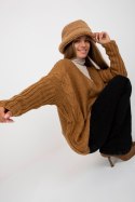 Sweter Damski Model TW-SW-BI-M903.33X Camel - Och Bella - uniwersalny Sweter Damski Model TW-SW-BI-M903.33X Camel - Och Bella - uniwersalny
