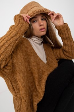 Sweter Damski Model TW-SW-BI-M903.33X Camel - Och Bella - uniwersalny