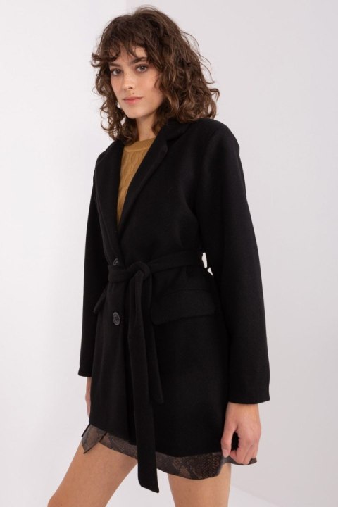 Płaszcz Damski Model TW-PL-BI-2022320.01X Black - Och Bella - S Płaszcz Damski Model TW-PL-BI-2022320.01X Black - Och Bella - S