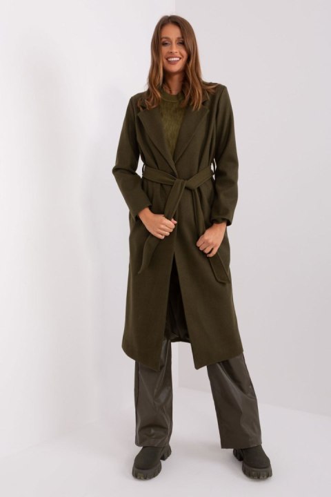 Płaszcz Damski Model TW-PL-BI-5312-1.31 Khaki - Och Bella - L Płaszcz Damski Model TW-PL-BI-5312-1.31 Khaki - Och Bella - L