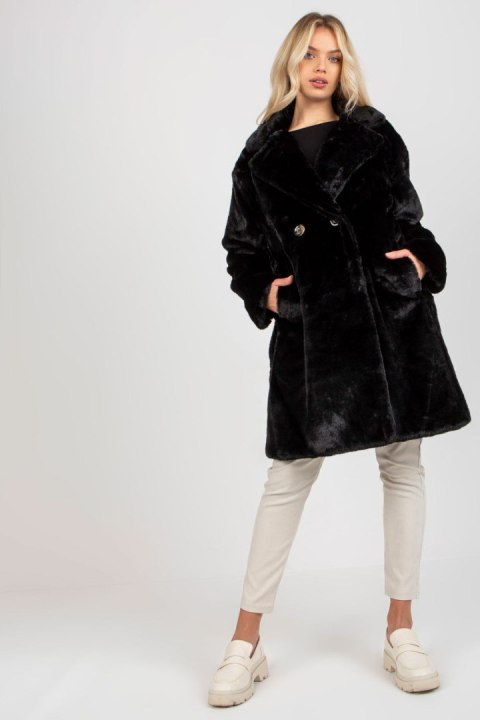 Płaszcz Model TW-PL-2118.95P Black - Och Bella - uniwersalny Płaszcz Model TW-PL-2118.95P Black - Och Bella - uniwersalny