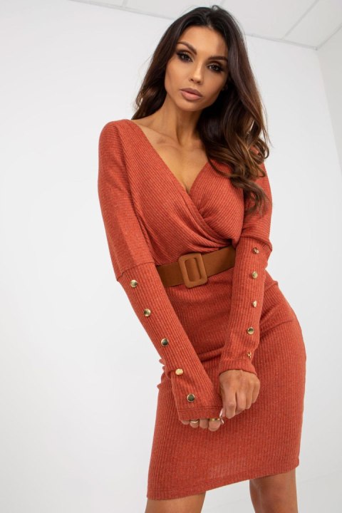Sukienka Model TW-SK-BE-BQ183.19 Dark Orange - Och Bella - L Sukienka Model TW-SK-BE-BQ183.19 Dark Orange - Och Bella - L