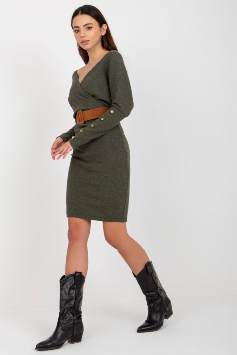 Sukienka Model TW-SK-BE-BQ183.19 Khaki - Och Bella - L Sukienka Model TW-SK-BE-BQ183.19 Khaki - Och Bella - L