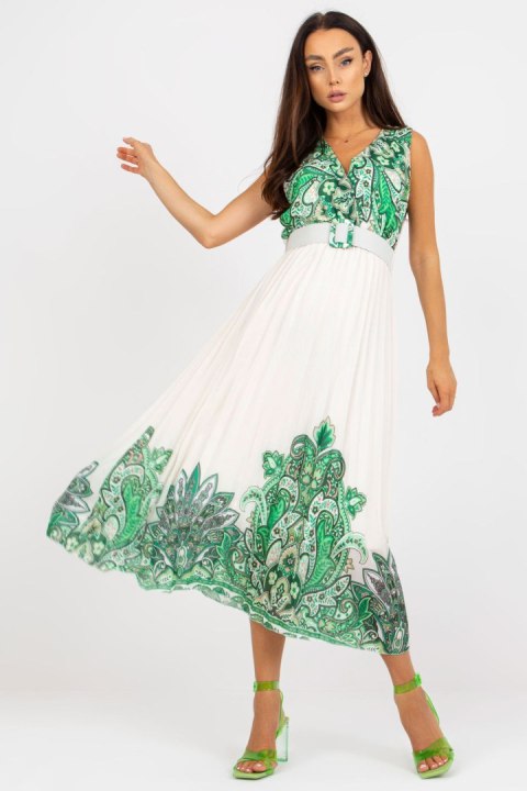 Sukienka Model DHJ-SK-13128.61 White/Green - Italy Moda - uniwersalny Sukienka Model DHJ-SK-13128.61 White/Green - Italy Moda - uniwersalny