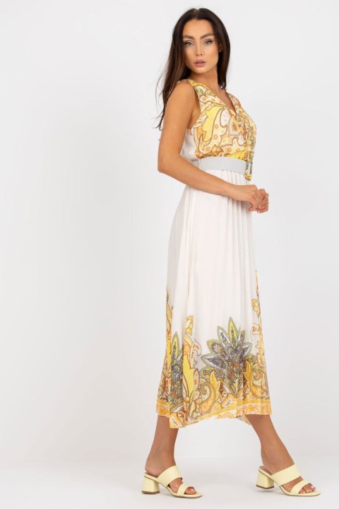 Sukienka Model DHJ-SK-13128.61 White/Yellow - Italy Moda - uniwersalny Sukienka Model DHJ-SK-13128.61 White/Yellow - Italy Moda - uniwersalny