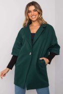 Płaszcz Damski Model CHA-PL-0409.30X Dark Green - Rue Paris - S/M Płaszcz Damski Model CHA-PL-0409.30X Dark Green - Rue Paris - S/M