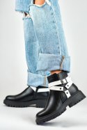 Botki Model Aline 250043BW-PU Black/White - PRIMO - 39 Botki Model Aline 250043BW-PU Black/White - PRIMO - 39