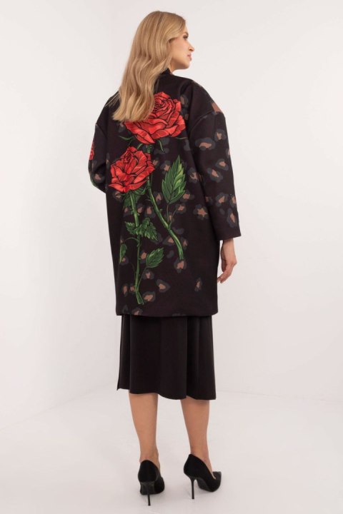 Płaszcz Damski Model DHJ-PL-19821.60P Black - Italy Moda - uniwersalny Płaszcz Damski Model DHJ-PL-19821.60P Black - Italy Moda - uniwersalny