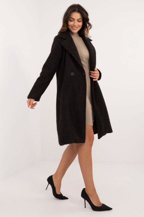 Płaszcz Damski Model MI-PL-138.51 Black - Italy Moda - uniwersalny Płaszcz Damski Model MI-PL-138.51 Black - Italy Moda - uniwersalny
