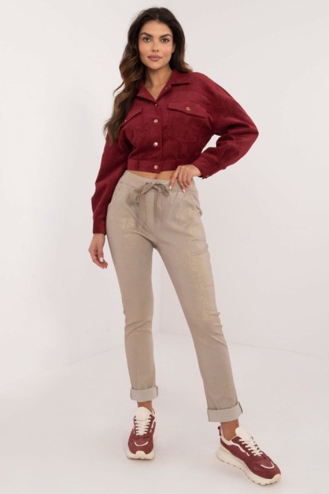 Spodnie Damskie Model DHJ-SP-21258.32 Beige - Italy Moda - uniwersalny Spodnie Damskie Model DHJ-SP-21258.32 Beige - Italy Moda - uniwersalny