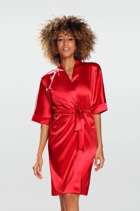 Szlafrok Peniuar Model Nable 100 Red - DKaren - L Szlafrok Peniuar Model Nable 100 Red - DKaren - L