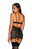 Komplet Model Basitta Chemise Black - Obsessive - S/M Komplet Model Basitta Chemise Black - Obsessive - S/M