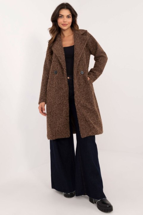Płaszcz Damski Model MI-PL-138.51 Brown - Italy Moda - uniwersalny Płaszcz Damski Model MI-PL-138.51 Brown - Italy Moda - uniwersalny