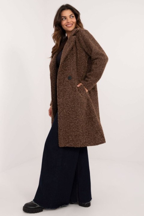 Płaszcz Damski Model MI-PL-138.51 Brown - Italy Moda - uniwersalny Płaszcz Damski Model MI-PL-138.51 Brown - Italy Moda - uniwersalny