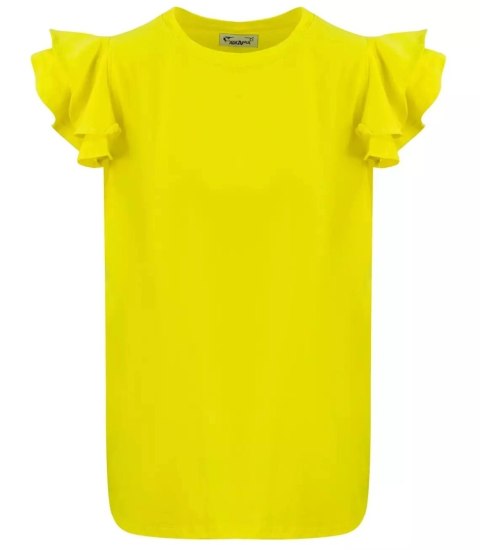 T-shirt bluzka koszulka rękaw falbanka (Żółty) T-shirt bluzka koszulka rękaw falbanka (Żółty)