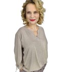 Elegancka koszula Tunika oversize Brokatowa Luźna Stylowa PENELOPA (Beżowy) Elegancka koszula Tunika oversize Brokatowa Luźna Stylowa PENELOPA (Beżowy)