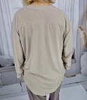 Elegancka koszula Tunika oversize Brokatowa Luźna Stylowa PENELOPA (Beżowy) Elegancka koszula Tunika oversize Brokatowa Luźna Stylowa PENELOPA (Beżowy)