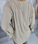 Elegancka koszula Tunika oversize Brokatowa Luźna Stylowa PENELOPA (Beżowy) Elegancka koszula Tunika oversize Brokatowa Luźna Stylowa PENELOPA (Beżowy)