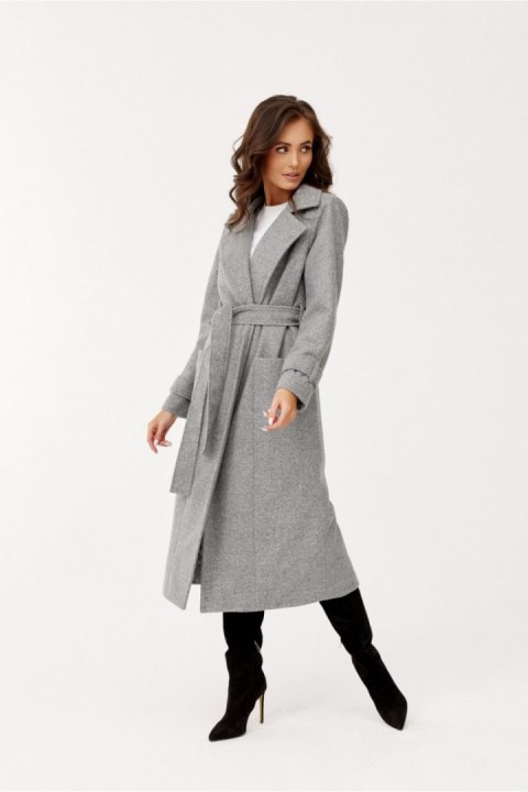 Płaszcz Damski Model Sovan SZA PLA0035 Grey - Roco Fashion - 40 Płaszcz Damski Model Sovan SZA PLA0035 Grey - Roco Fashion - 40