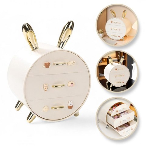 Aufbewahrungsbox für Kosmetik und Schmuck BUNNY mit goldenen Griffen CB60 Aufbewahrungsbox für Kosmetik und Schmuck BUNNY mit goldenen Griffen CB60