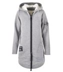 Długa bluza damska z kapturem parka gruba ciepła (Szary) Długa bluza damska z kapturem parka gruba ciepła (Szary)