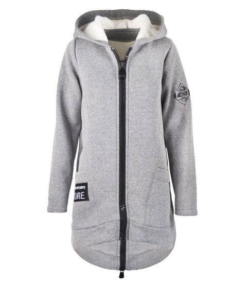 Długa bluza damska z kapturem parka gruba ciepła (Szary) Długa bluza damska z kapturem parka gruba ciepła (Szary)